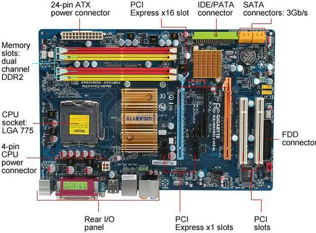 Alt view image 3 of 7 - GIGABYTE GA-N650SLI-DS4L LGA 775 NVIDIA nForce 650i SLI ATX Intel Motherboard