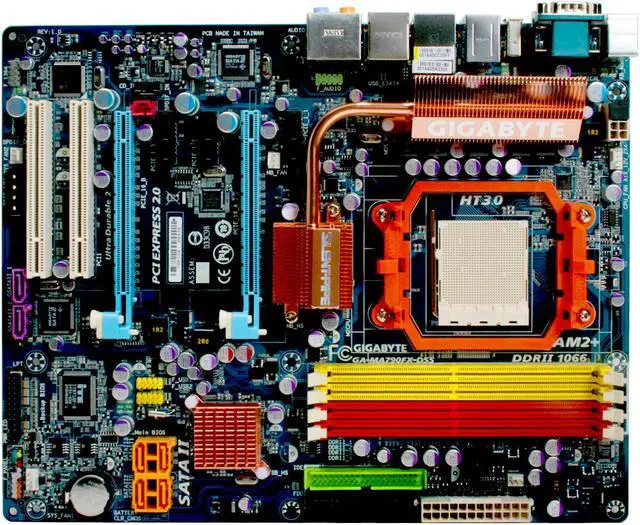 Alt view image 3 of 7 - GIGABYTE GA-MA790FX-DS5 AM2+/AM2 AMD 790FX ATX Ultra Durable II AMD Motherboard