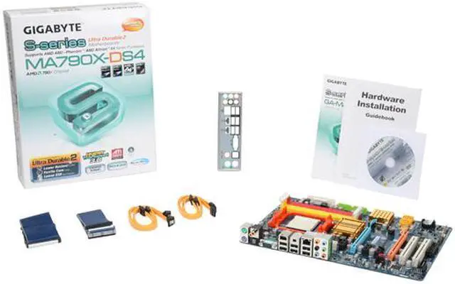 Alt view image 5 of 5 - GIGABYTE GA-MA790X-DS4 AM2+/AM2 AMD 790X ATX Ultra Durable II AMD Motherboard