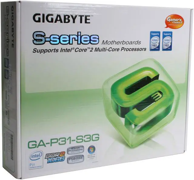 Alt view image 7 of 7 - GIGABYTE GA-P31-S3G LGA 775 Intel P31 ATX Intel Motherboard