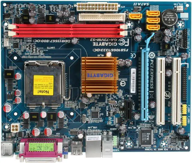 Alt view image 3 of 7 - GIGABYTE GA-73VM-S2 LGA 775 NVIDIA GeForce 7050/nForce 610i Micro ATX Intel Motherboard