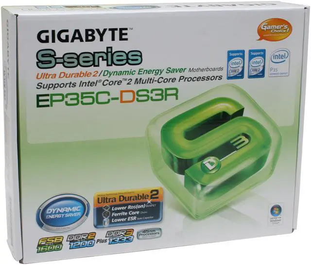Alt view image 7 of 7 - GIGABYTE GA-EP35C-DS3R LGA 775 Intel P35 ATX Dynamic Energy Saver Ultra Durable II Intel Motherboard