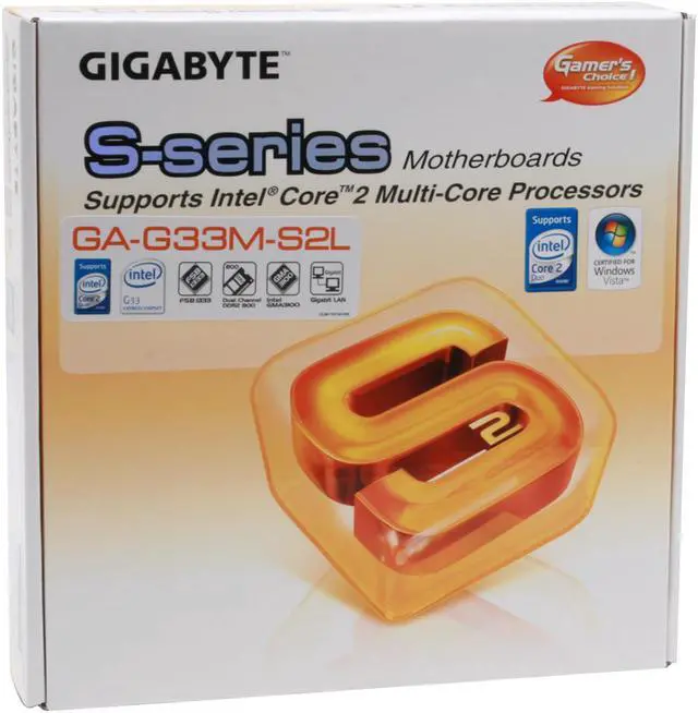 Alt view image 7 of 7 - GIGABYTE GA-G33M-S2L LGA 775 Intel G33 Micro ATX Intel Motherboard