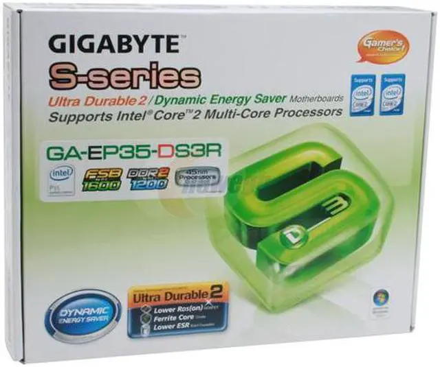 Alt view image 7 of 7 - GIGABYTE GA-EP35-DS3R LGA 775 Intel P35 ATX Dynamic Energy Saver Ultra Durable II Intel Motherboard