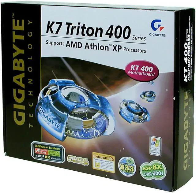 Alt view image 5 of 5 - GIGABYTE GA-7VAX 462(A) VIA KT400 ATX AMD Motherboard