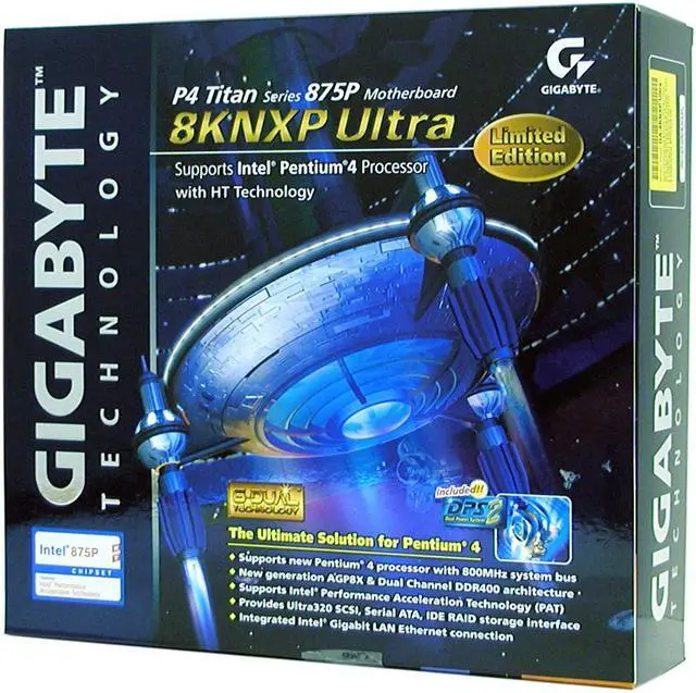 Alt view image 6 of 6 - GIGABYTE GA-8KNXP Ultra 478 Intel 875P ATX Intel Motherboard