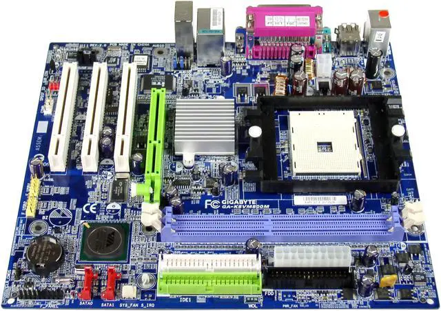Alt view image 2 of 4 - GIGABYTE GA-K8VM800M 754 VIA K8M800 Micro ATX AMD Motherboard