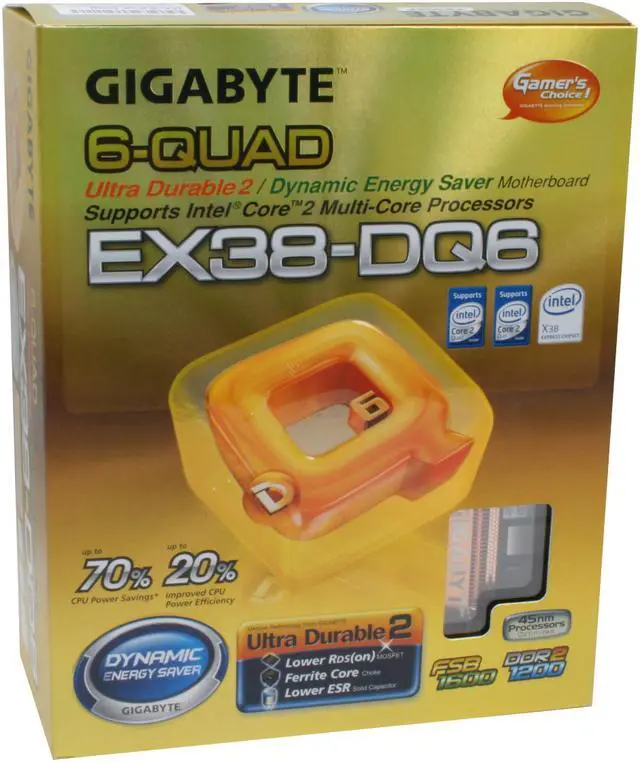 Alt view image 7 of 7 - GIGABYTE GA-EX38-DQ6 LGA 775 Intel X38 ATX Intel Motherboard