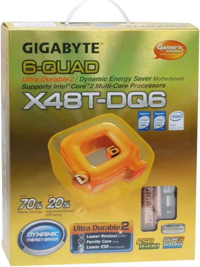 Alt view image 6 of 6 - GIGABYTE GA-X48T-DQ6 LGA 775 Intel X48 ATX Intel Motherboard