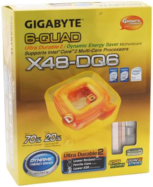 Alt view image 7 of 7 - GIGABYTE GA-X48-DQ6 LGA 775 Intel X48 ATX Intel Motherboard