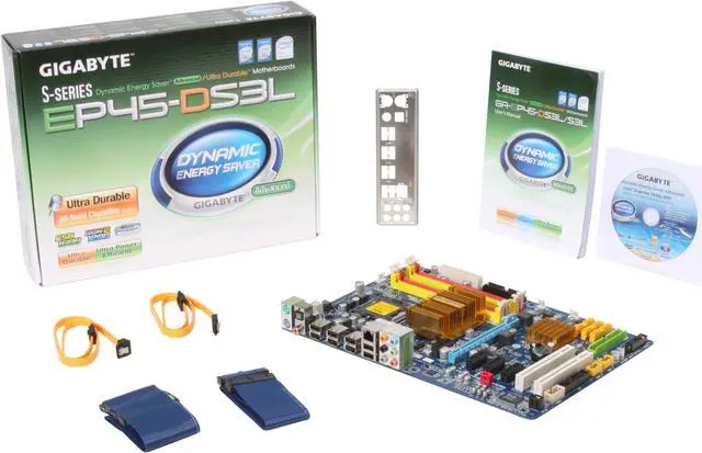Alt view image 5 of 5 - GIGABYTE GA-EP45-DS3L LGA 775 Intel P45 ATX Intel Motherboard