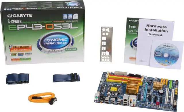 Alt view image 6 of 6 - GIGABYTE GA-EP43-DS3L LGA 775 Intel P43 ATX Intel Motherboard