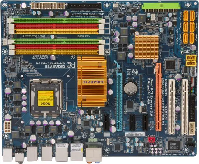 Alt view image 3 of 5 - GIGABYTE GA-EP45C-DS3R LGA 775 Intel P45 ATX Intel Motherboard