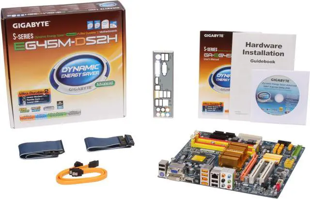 Alt view image 5 of 5 - GIGABYTE GA-EG45M-DS2H LGA 775 Intel G45 HDMI Micro ATX Intel Motherboard