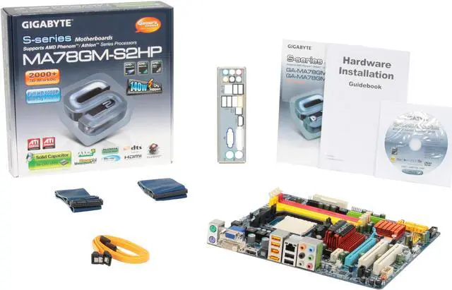 Alt view image 5 of 5 - GIGABYTE GA-MA78GM-S2HP AM2+/AM2 AMD 780G HDMI Micro ATX AMD Motherboard