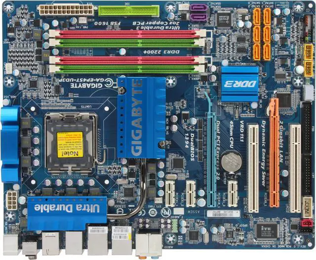 Alt view image 3 of 5 - GIGABYTE GA-EP45T-UD3P LGA 775 Intel P45 ATX Intel Motherboard