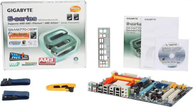 Alt view image 5 of 5 - GIGABYTE GA-MA770-DS3P AM2+/AM2 AMD 770 ATX AMD Motherboard