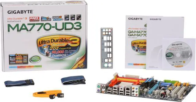 Alt view image 5 of 5 - GIGABYTE GA-MA770-UD3 AM2+/AM2 AMD 770 ATX AMD Motherboard