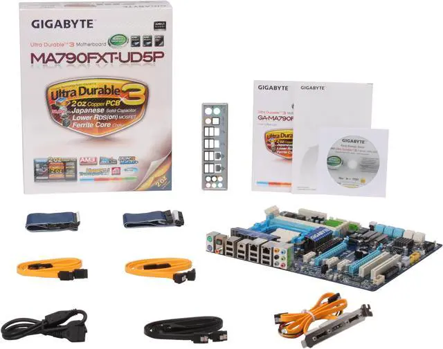 Alt view image 5 of 5 - GIGABYTE GA-MA790FXT-UD5P AM3 DDR3 AMD 790FX ATX AMD Motherboard