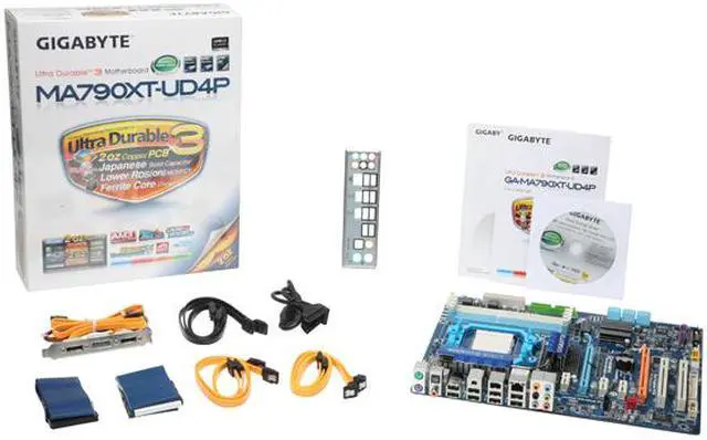 Alt view image 5 of 5 - GIGABYTE GA-MA790XT-UD4P AM3 DDR3 AMD 790X ATX AMD Motherboard