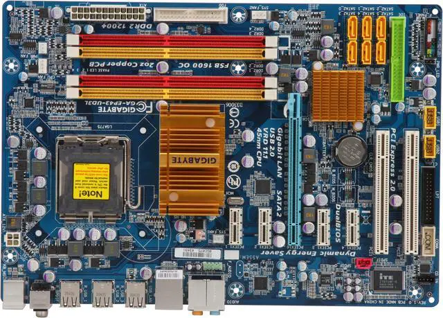 Alt view image 3 of 5 - GIGABYTE GA-EP43-UD3L LGA 775 Intel P43 ATX Intel Motherboard