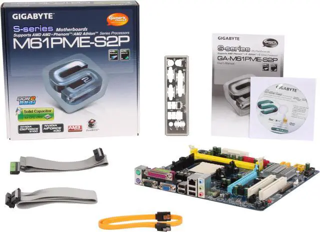 Alt view image 5 of 5 - GIGABYTE GA-M61PME-S2P AM2+/AM2 NVIDIA GeForce 6100 Micro ATX AMD Motherboard