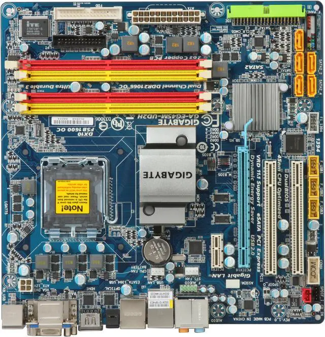 Alt view image 3 of 5 - GIGABYTE GA-EG45M-UD2H LGA 775 Intel G45 HDMI Micro ATX Intel Motherboard