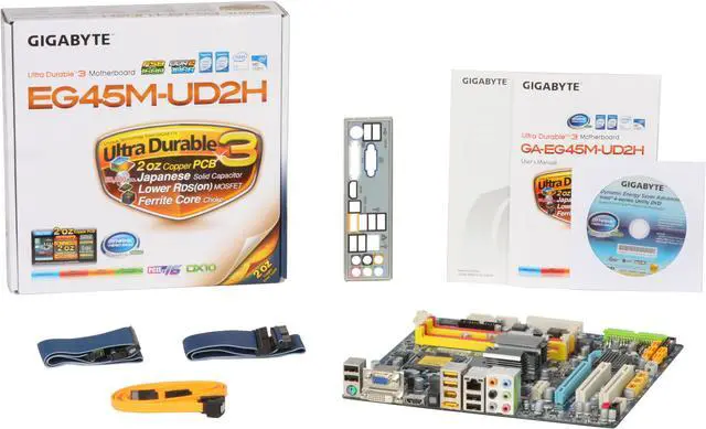 Alt view image 5 of 5 - GIGABYTE GA-EG45M-UD2H LGA 775 Intel G45 HDMI Micro ATX Intel Motherboard