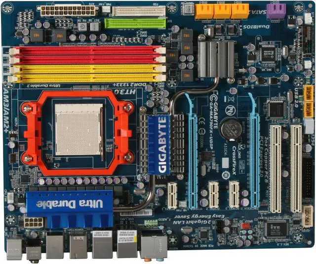 Alt view image 3 of 5 - GIGABYTE GA-MA790FX-UD5P AM3/AM2+/AM2 AMD 790FX ATX AMD Motherboard