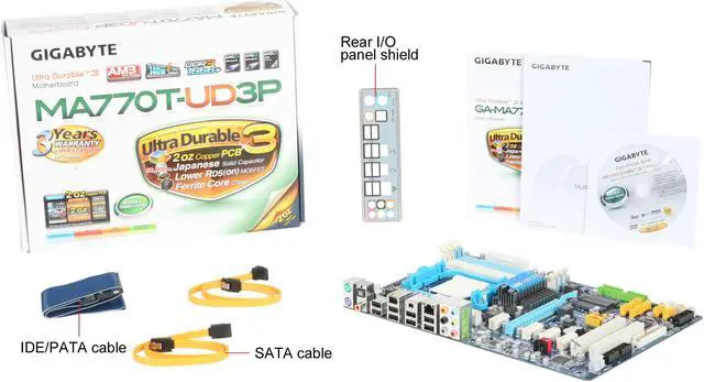 Alt view image 5 of 5 - GIGABYTE GA-MA770T-UD3P AM3 AMD 770 ATX AMD Motherboard
