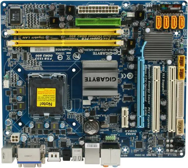 Alt view image 3 of 5 - GIGABYTE GA-EG41M-US2H LGA 775 Intel G41 HDMI Micro ATX Intel Motherboard