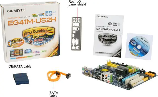 Alt view image 5 of 5 - GIGABYTE GA-EG41M-US2H LGA 775 Intel G41 HDMI Micro ATX Intel Motherboard