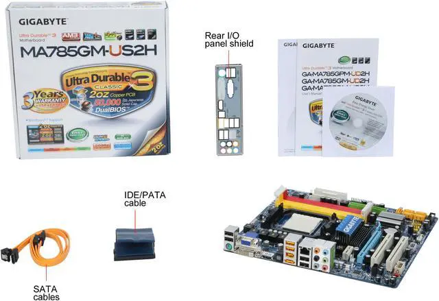 Alt view image 4 of 4 - GIGABYTE GA-MA785GM-US2H AM3/AM2+/AM2 AMD 785G HDMI Micro ATX AMD Motherboard