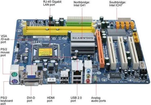 Alt view image 2 of 4 - GIGABYTE GA-G41M-ES2H LGA 775 Intel G41 HDMI Micro ATX Intel Motherboard