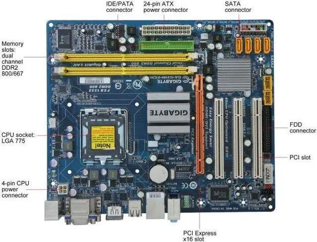 Alt view image 3 of 4 - GIGABYTE GA-G41M-ES2H LGA 775 Intel G41 HDMI Micro ATX Intel Motherboard