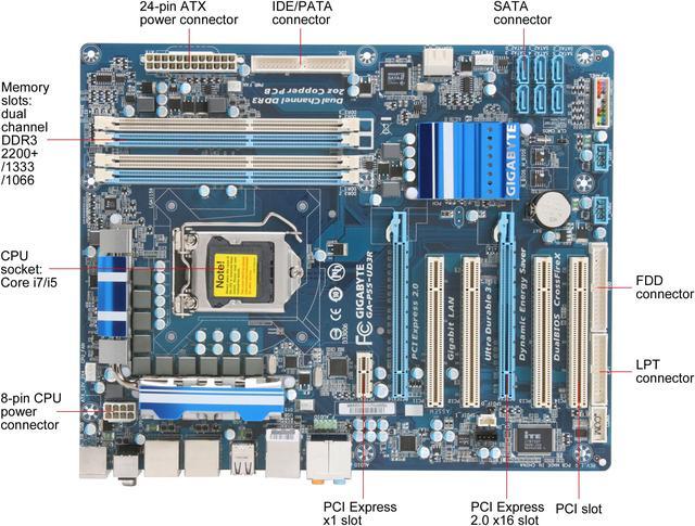 Alt view image 9 of 10 - GIGABYTE GA-P55-UD3R LGA 1156 Intel P55 ATX Intel Motherboard