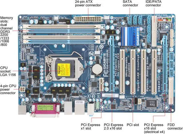 Alt view image 9 of 11 - GIGABYTE GA-P55-UD3L LGA 1156 Intel P55 ATX Intel Motherboard