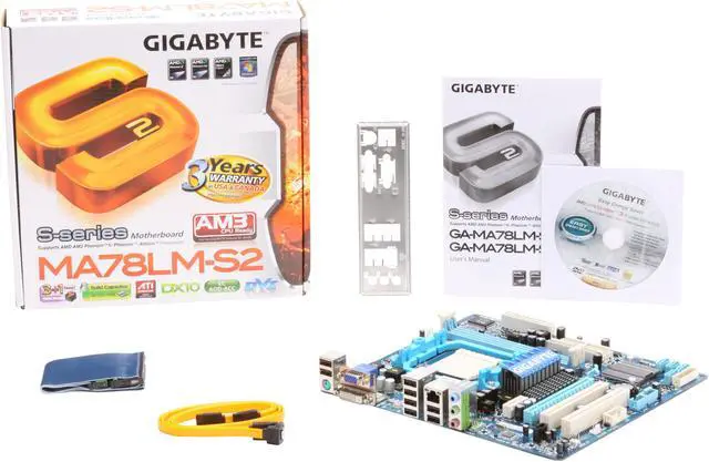 Alt view image 11 of 11 - GIGABYTE GA-MA78LM-S2 AM3/AM2+/AM2 AMD 760G Micro ATX AMD Motherboard