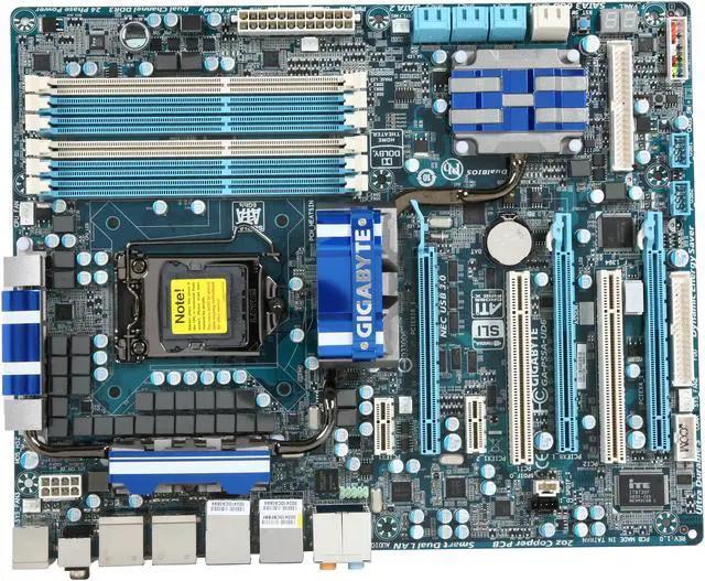Alt view image 3 of 5 - GIGABYTE GA-P55A-UD6 LGA 1156 Intel P55 USB 3.0 ATX Intel Motherboard w/ USB 3.0 & SATA 6 Gb/s