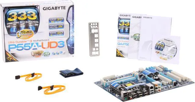 Alt view image 5 of 5 - GIGABYTE GA-P55A-UD3 LGA 1156 Intel P55 SATA 6Gb/s  USB 3.0 ATX Intel Motherboard