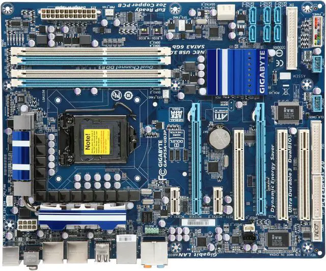 Alt view image 3 of 5 - GIGABYTE GA-P55A-UD3P LGA 1156 Intel P55 USB 3.0 ATX Intel Motherboard