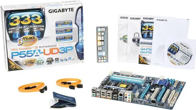 Alt view image 5 of 5 - GIGABYTE GA-P55A-UD3P LGA 1156 Intel P55 USB 3.0 ATX Intel Motherboard