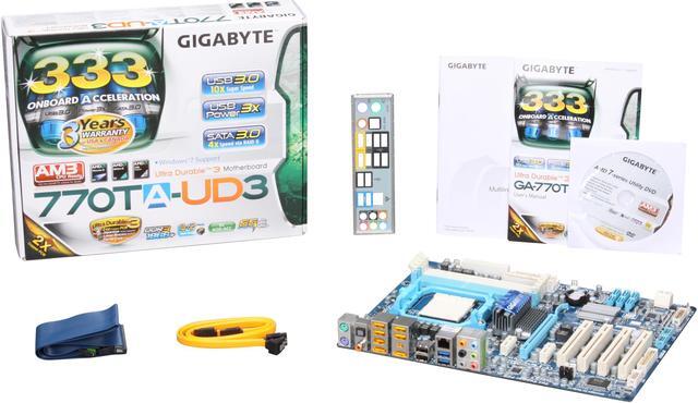 Alt view image 5 of 5 - GIGABYTE GA-770TA-UD3 AM3 AMD 770 USB 3.0 ATX AMD Motherboard