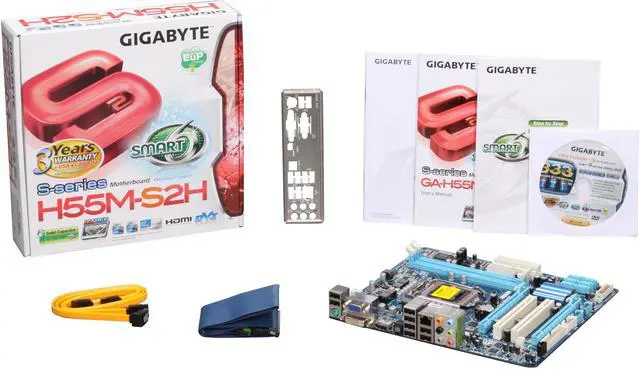 Alt view image 5 of 5 - GIGABYTE GA-H55M-S2H LGA 1156 Intel H55 HDMI Micro ATX Intel Motherboard