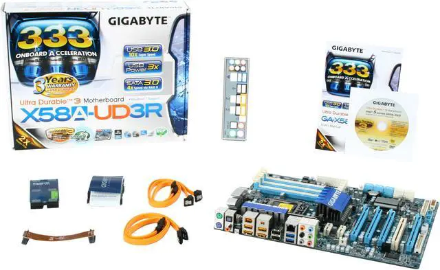 Alt view image 4 of 4 - GIGABYTE GA-X58A-UD3R LGA 1366 Intel X58 USB 3.0 ATX Intel Motherboard