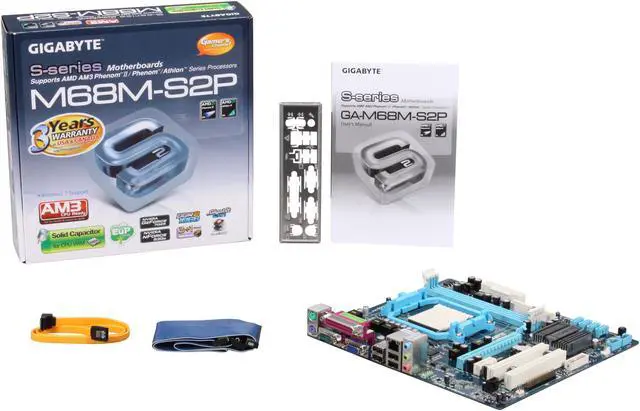 Alt view image 5 of 5 - GIGABYTE GA-M68M-S2P AM3/AM2+/AM2 NVIDIA GeForce 7025/nForce 630a chipset Micro ATX AMD Motherboard