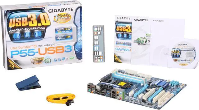 Alt view image 5 of 5 - GIGABYTE GA-P55-USB3 LGA 1156 Intel P55 USB 3.0 ATX Intel Motherboard