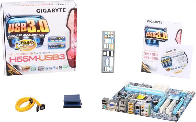 Alt view image 5 of 5 - GIGABYTE GA-H55M-USB3 LGA 1156 Intel H55 HDMI USB 3.0 Micro ATX Intel Motherboard