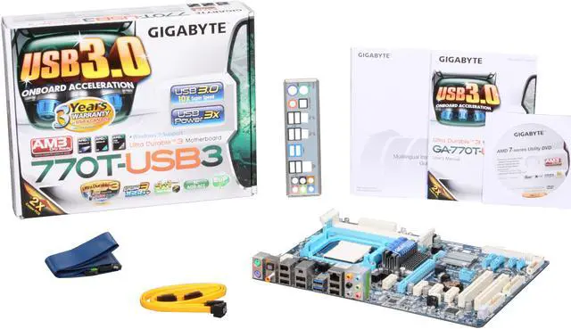 Alt view image 5 of 5 - GIGABYTE GA-770T-USB3 AM3 AMD 770 USB 3.0 ATX AMD Motherboard