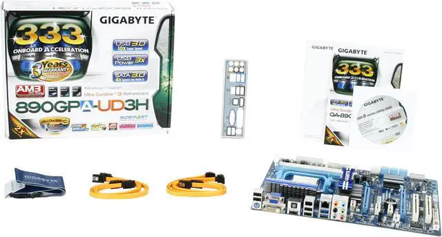 Alt view image 5 of 5 - GIGABYTE GA-890GPA-UD3H AM3 AMD 890GX USB 3.0 HDMI ATX AMD Motherboard